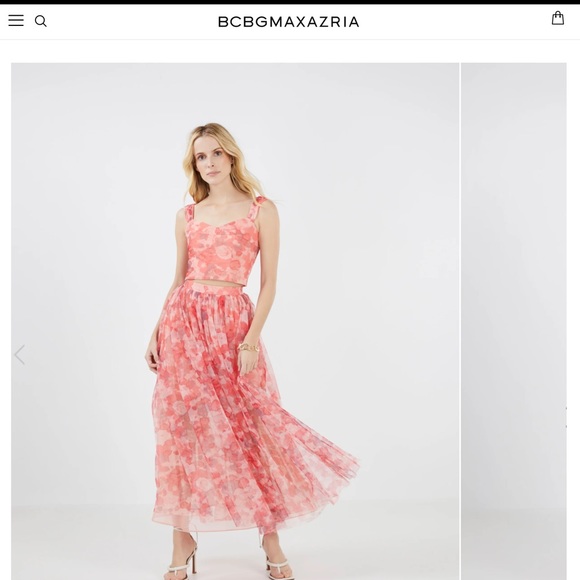 BCBGMAXAZRIA COLETTE TULLE CROP TOP & SKIRT - Picture 8 of 10